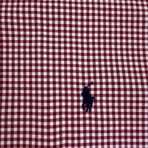 Ralph Lauren Red & White Cotton Button-Up Long-Sleeve Checkered Shirt Sz 2XB - Picture 4 of 12